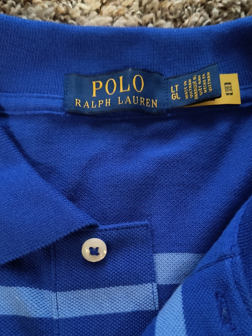 Polo by Ralph Lauren Royal Blue Multi-Stripe Cotton Polo - Picture 5 of 7